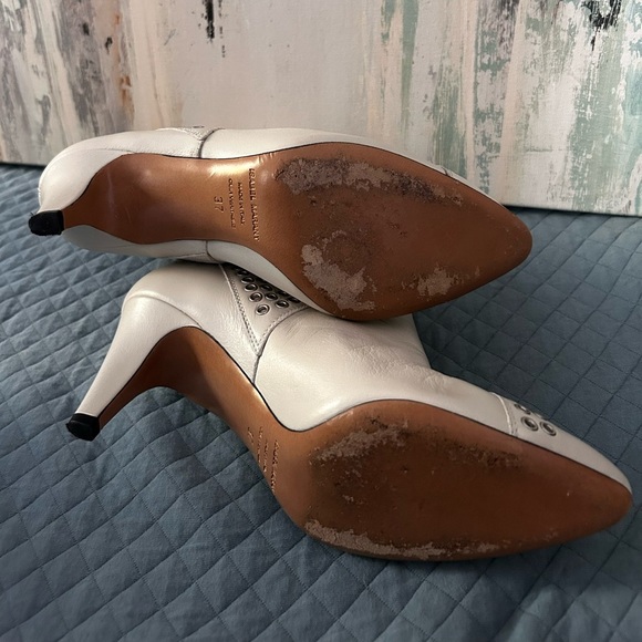 ISABEL MARANT Demka Eyelet Grommet Leather Ankle Boots- White/ Size 37 (US 7) - Picture 9 of 16